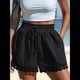 thumbnail image 5 of Pantalones Cortos con Cintura Elástica y Encaje Bordado para Mujer, Color Negro, Talla M, 5 of 7