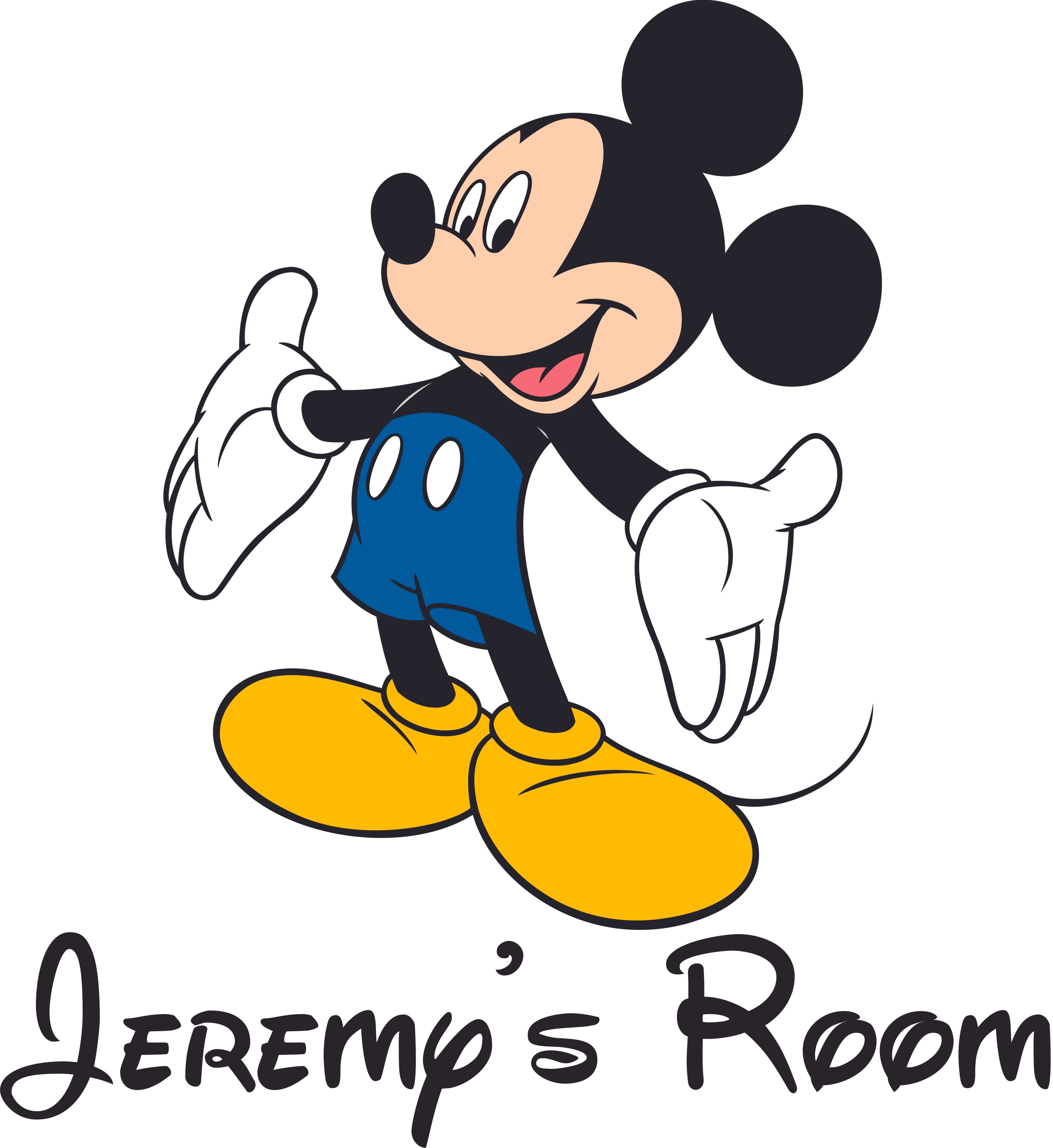 Mickey Mouse Cute Posing Decal Childrens Wall Decal Custom Vinyl Wall