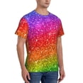 thumbnail image 4 of Yiaed Colorful Glitter Print Mens Short Sleeve Tight Fit T-Shirt, Crewneck Casual Tee-Medium, 4 of 5