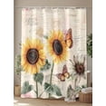 thumbnail image 4 of American Pastoral Style Shower Curtain, Sunflower Butterfly Farm Waterproof Shower Curtain Set with 12 Hooks Lightweight Washable Fabric Shower Curtains for Bathroom 60x72 Inches, 4 of 6