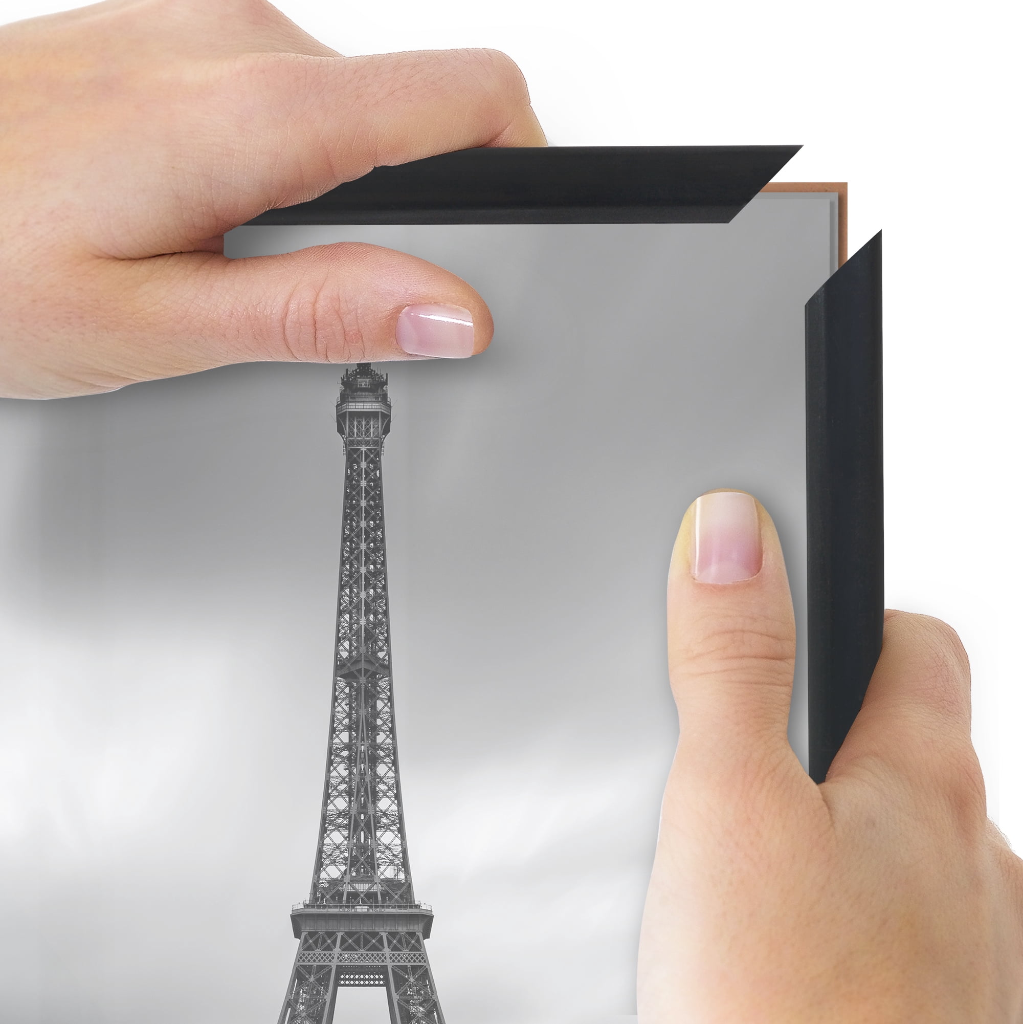 Americanflat 11x17 Picture Frame 3 Pack Polished Front Cover Slide Photo Buildable Molding Fusion - Black