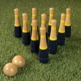 thumbnail image 7 of Lawn Bowling Game/Skittle Ball- Indoor and Outdoor Fun for Toddlers, Kids, Adults –10 Wooden Pins, 2 Balls, and Mesh Bag Set by Hey! Play! (8 Inch), 7 of 7