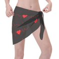 thumbnail image 2 of Wukai Cardiogram and Heart Women’s Short Sarongs Beach Wrap Bikini Bottom Short Skirt Chiffon Scarf for Swimwear, 2 of 4