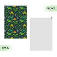 thumbnail image 2 of Kdxio Dinosaurs and Tropical Leaves and Flowers Pattern Golf Towel (24" X 16") with Carabiner Clip - The Convenient Golf Cleaning Towel, 2 of 8