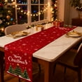 thumbnail image 5 of chaungfeng Christmas Tree Snowflakes Table Runner 12"x71", Holiday Decoration Seasonals Winter Burgundy Kitchen Table Decoration for Restaurant Party Decoration(E), 5 of 6