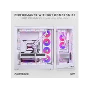Phanteks NV7, Showcase Full-Tower Chassis, High Airflow Performance, Integrated D/A-RGB Lighting, Seamless Tempered Glass Design, 12 Fan Positions, Matte White