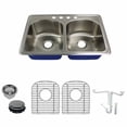 thumbnail image 4 of Transolid Meridian 33'' L x 22'' W Double Basin Drop-In Kitchen Sink with Sink Grid and Drain Assembly, 4 of 5