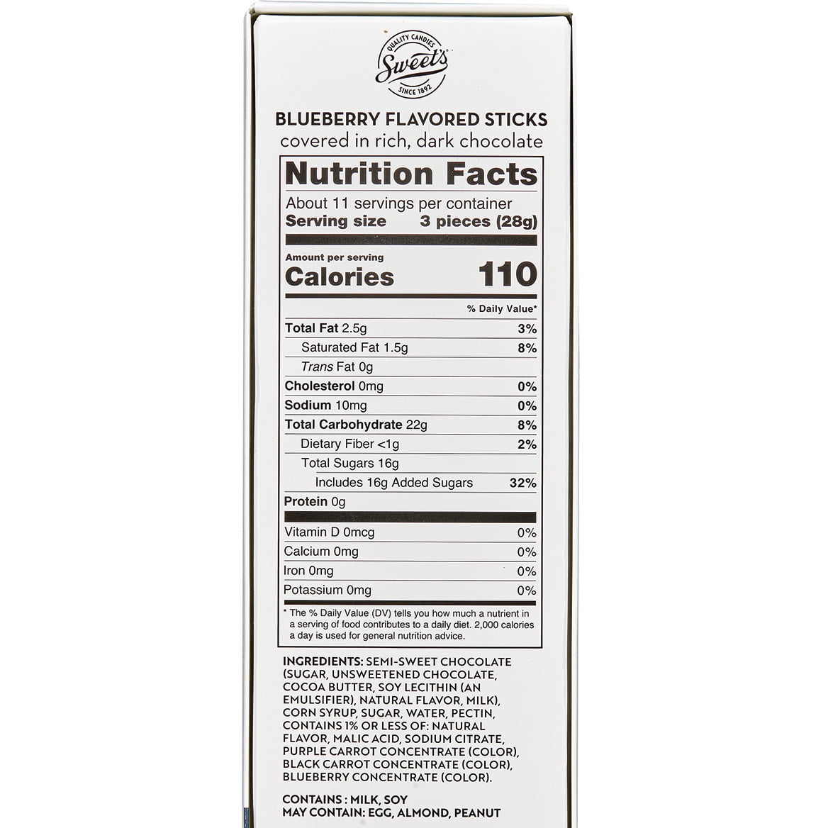 (2 pack) 10 oz. Rich Dark Chocolate Sticks, Blueberry