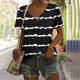 thumbnail image 1 of Fiudx Ofertas Flash Artículos En Oferta Camisetas Holgadas de Manga Corta con Cuello En V Informales con Estampado de Moda para Mujer, 1 of 5