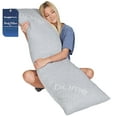 thumbnail image 1 of Snuggle-Pedic Long Body Pillow for Adults - Big 20x54 Pregnancy Pillows w/Shredded Memory Foam & Cooling Pillow Cover - Cuddle Firm Maternity Side Sleeper Pillow Insert to Hug for Bed - Grayy, 1 of 5