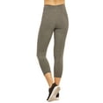 thumbnail image 3 of Sofra Women & Plus Soft Cotton Active Stretch Capri Length Lightweight Leggings, 3 of 4