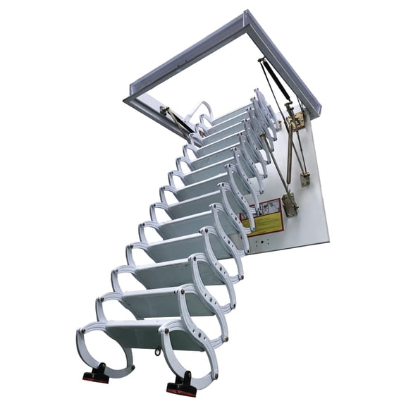 INTSUPERMAI Attic Ceiling Folding Loft Ladder Stair 13 Steps Carbon Steel