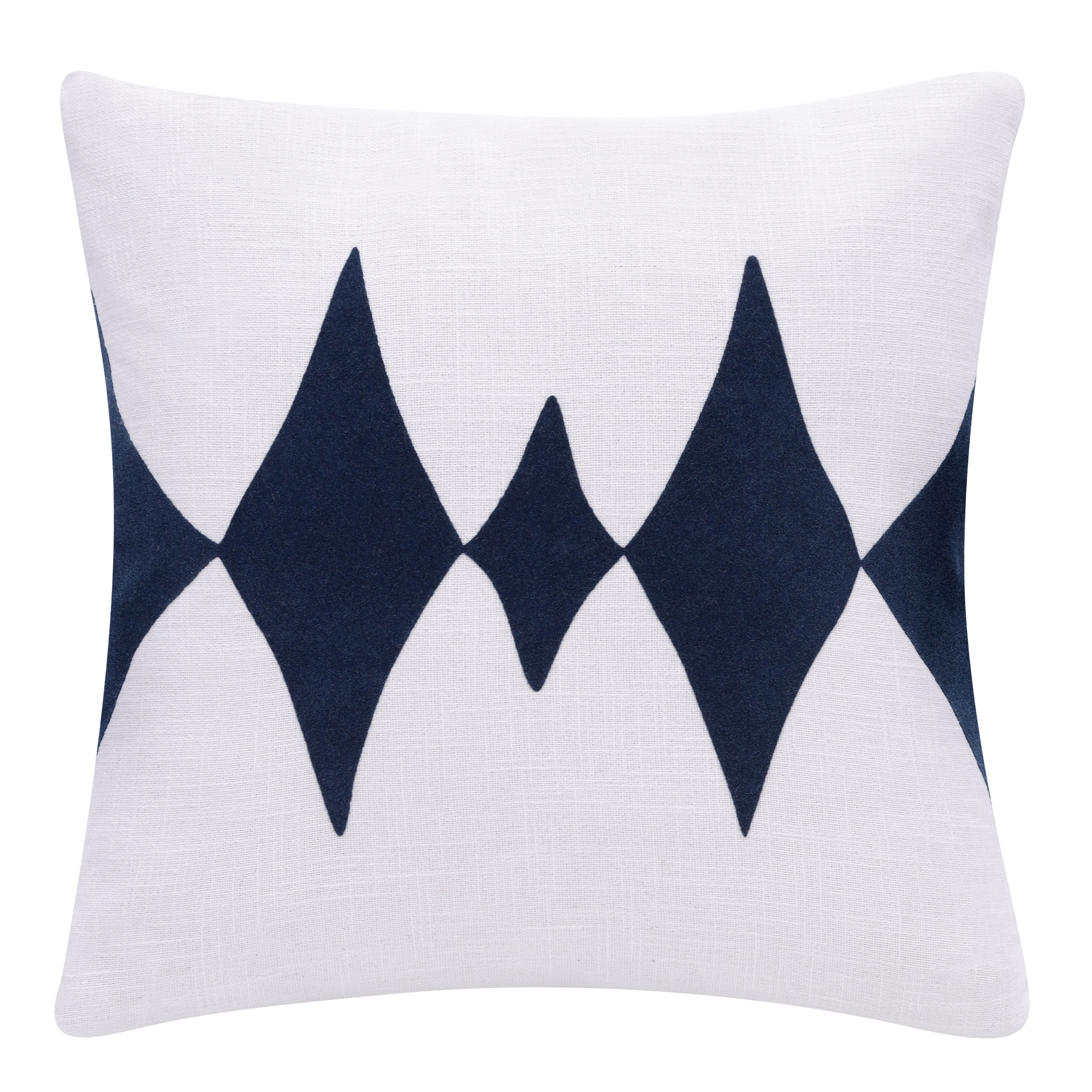 Harlow Hill Stacy Garcia 20" x 20" Ocean Blue/White Diamond Cotton Blend Adult Decorative Throw Pillow Cover