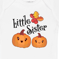 thumbnail image 4 of Inktastic Little Sister Pumpkins with Fall Leaves Girls Baby Bodysuit, 4 of 5