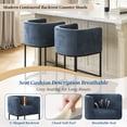 thumbnail image 5 of ClinQ Counter Height Bar Stool Set of 4, 26 in Fabric Upholstered Seat, Metal Legs for Indoor Dining Room and Kitchen Island, Blue, 5 of 6