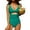 Sea Green, variant on Charmo Womens V Neck One Piece Swimsuit High Cut Backless Cut Out Bathing Suits Swimwear