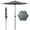 Grey, variant on Abba Patio 7.5ft Outdoor Patio Umbrella w/ Push Button Tilt and Crank, 6 Ribs-Beige