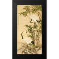 thumbnail image 2 of Anonymous 11x18 Black Modern Framed Museum Art Print Titled - Cranes, Peach Tree, and Chinese Roses, 2 of 5