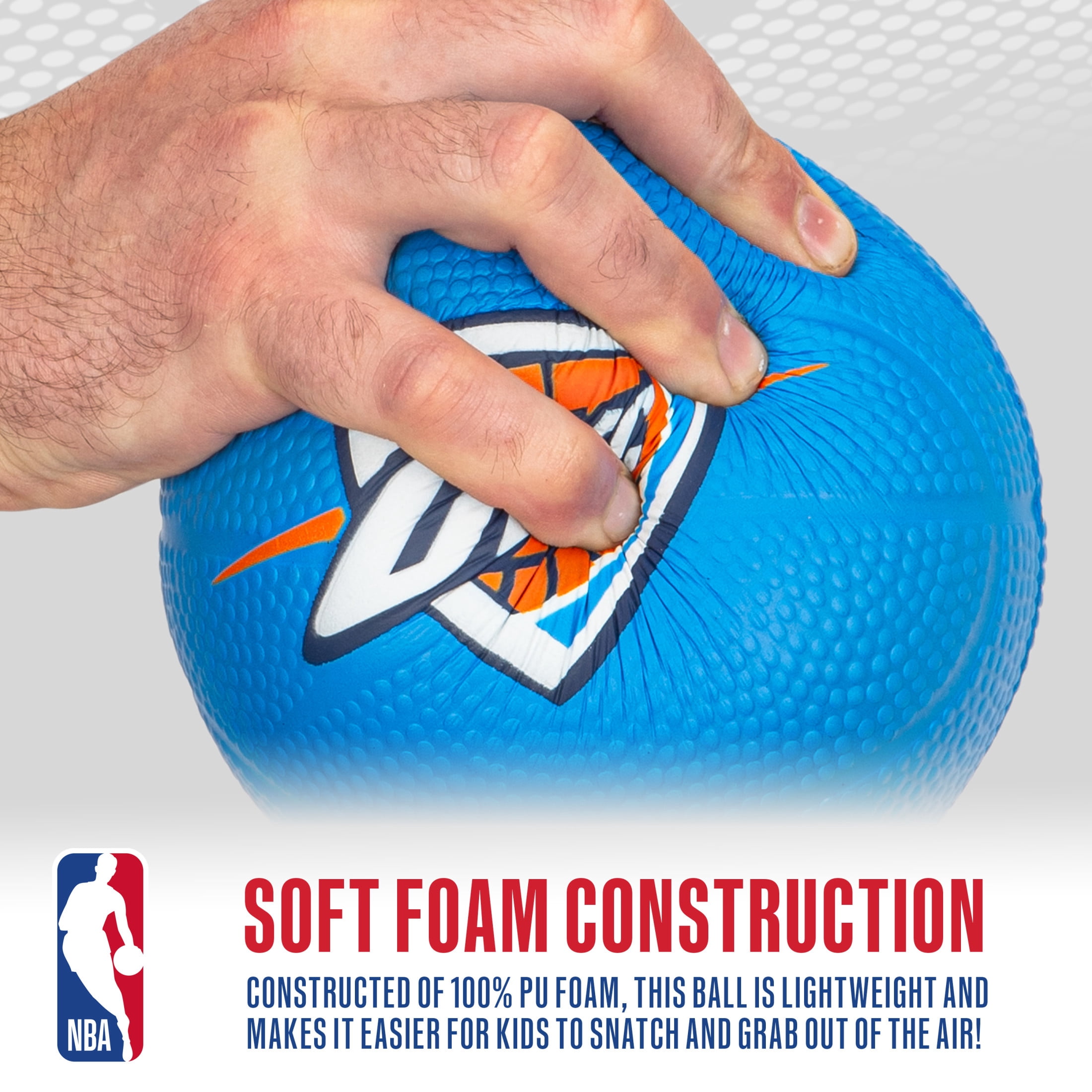 Franklin Sports NBA Oklahoma City Thunder Mini Foam Basketball - Kids 5.5" Inch Toy Basketball for Over the Door + Mini Indoor Basketball Hoops - NBA Fan Shop Soft Foam Indoor Kids Basketballs