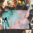 thumbnail image 6 of Pink Teal Blue Placemats Set of 6, Abstract Watercolor Marble Textured Table Mats Washable Heat-Resistant Non-Slip Place Mats for Kitchen Dinner Table Indoor Outdoor Decor,13x19 Inch, 6 of 9