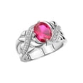 thumbnail image 4 of RYLOS Rings for Women Sterling Silver Ring Classic 9X7MM Oval Gemstone & Diamonds July Ruby Jewelry Size 9.5, 4 of 8