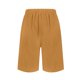 thumbnail image 3 of pantalones de color sólido de moda para mujer capris con botones de bolsillo pantalones cortos de lino de algodón con cintura elástica suelta amarillo terroso / l, 3 of 8