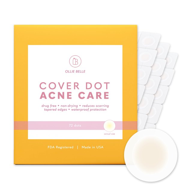 Cover Dot Acne Care (72 puntos) Tratamiento de imperfecciones de la piel con hidrocoloide | Parche impermeable transparente | Absorción de aceite y espinillas | Sin látex