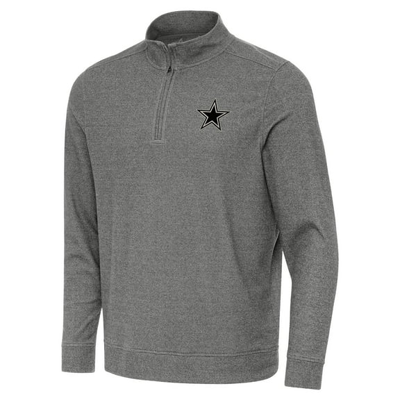 Men's Antigua  Heather Black Dallas Cowboys Subtle Quarter-Zip Top