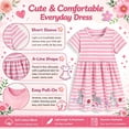 thumbnail image 7 of Rimyaw Little Girls Bunny Dress, Short Sleeve A-Line Sundress with Applique, Soft Summer Casual Pink Dress, Size 6T, 7 of 7