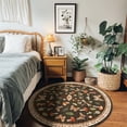 thumbnail image 4 of FairOnly Brown 3'x3'Modern Machine Washable Area Rug- Grass And Warblers Non Slip Stain Resistant Foldable Rugs for Bedroom Dining Room Living Room, 4 of 5