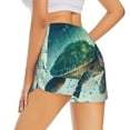 thumbnail image 3 of Sigee Watercolor Turtle1 for Women's Athletic Shorts High Waisted Running Shorts Pocket Sporty Short Gym Elastic Workout ShortsMedium, 3 of 9