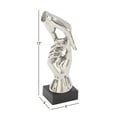 thumbnail image 4 of 5" x 13" Silver Polystone Hands Sculpture, by DecMode, 4 of 10