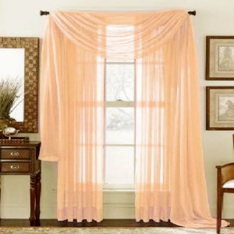 19 Solid Color Window Curtains Door Window Drape Panel Sheer Voile