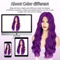 thumbnail image 5 of MORICA Dark Purple Wig Long Wavy Wigs for Women Middle Part Cosplay Wig Long Curly Synthetic Wigs Purple Wigs for Women Party Use, 5 of 6