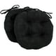 Photo 1 of 16-inch Solid Micro Suede Round Tufted Chair Cushions (Set of 2)-Color:Black