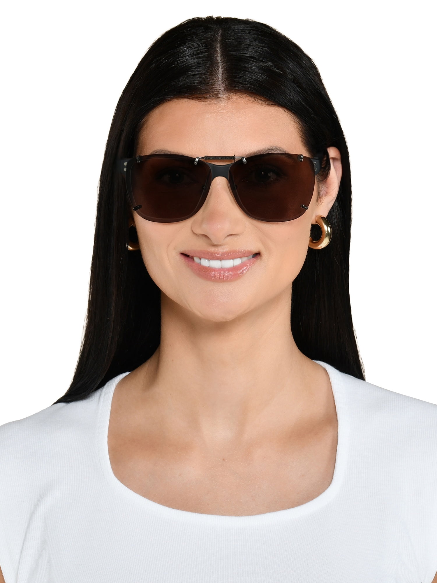 Foster Grant® Solar Shield® Clip Ons Rectangle Unisex Sunglasses