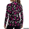 thumbnail image 2 of Jeiento Hope Pink Ribbon Women's Golf Shirts, Long Sleeve Sun Protection Sports Tops, V Neck Moisture Wicking Shirts for Awareness Activities and Workout, 2 of 7