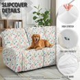 thumbnail image 4 of Xoenoiee Tulip Flower Pattern Stretch 3 Seats Recliner Sofa Couch Cover with Pocket, Non Slip Soft Sofa Slipcover, Washable Reclining Furniture Protector for Kids Pets, 4 of 7
