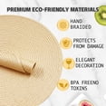 thumbnail image 2 of Xmushyra Round Placemats Set of 6, 15 inch Braided Table Mats, Heat Resistant Washable Place Mats for Dining Table, Kitchen and Outdoor Dining, Beige, 2 of 6