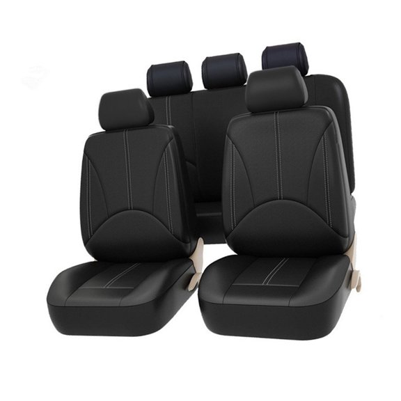 Set Car Seat Covers Universal Breathable Leather Seat Protector Full Set Automobile Interior Accessories For Car SUV Vehicle