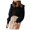Black, variant on Vedolay Cropped Sweaters for Women Oversized Casual Crew Neck Long Sleeve Lightweight Knit Sweater,Black XL