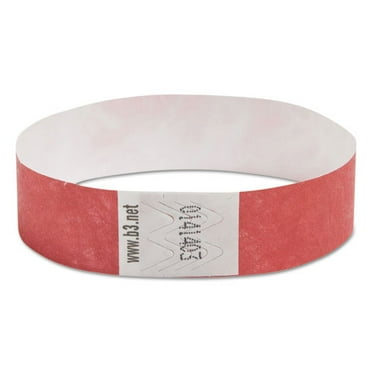 Security Wristbands, Sequentially Numbered, 10" x 0.75", Red, 100/Pack | Bundle of 2 Packs