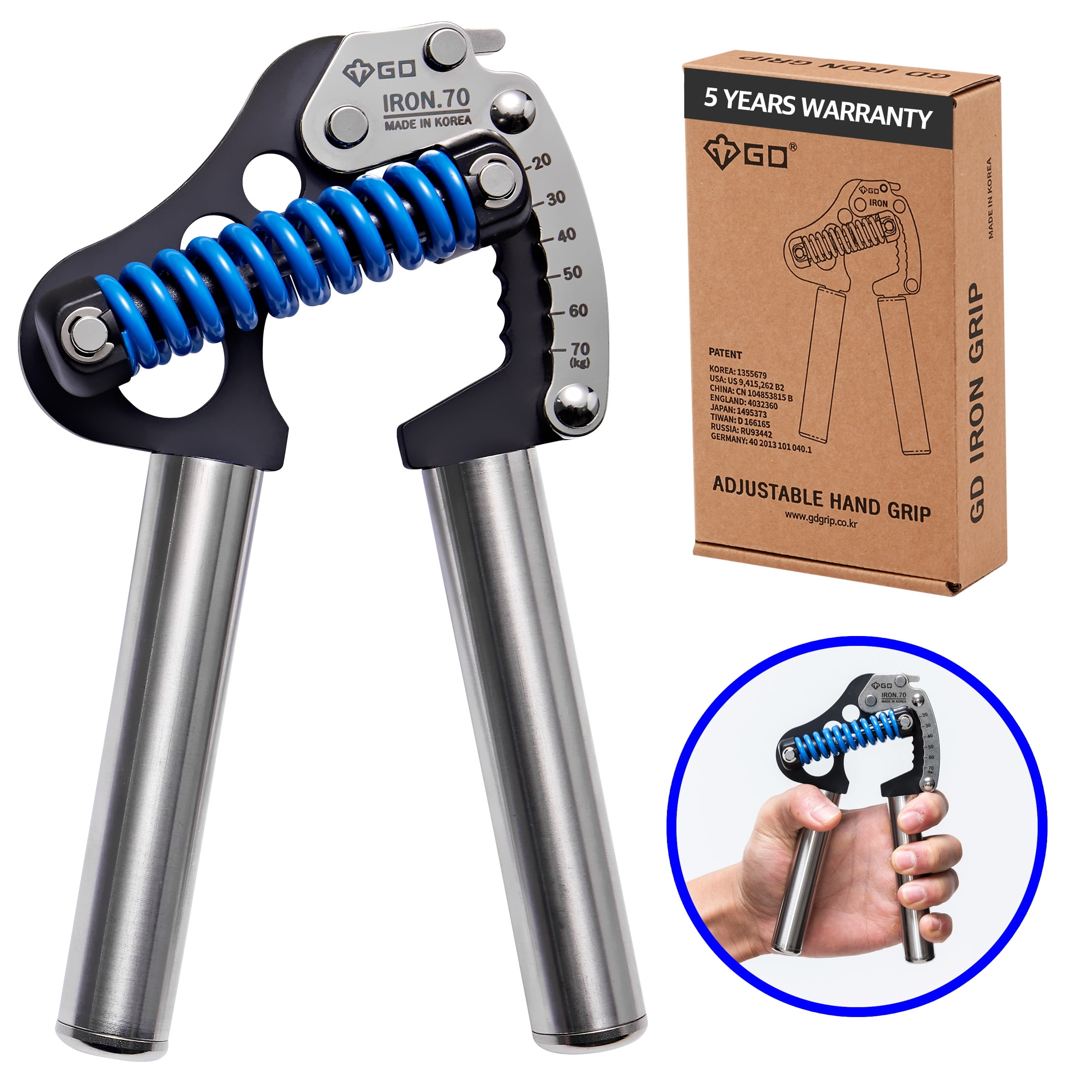 GD Iron Grip 80 12lv Hand Grip Strengthener (26-181lbs) Adjustable