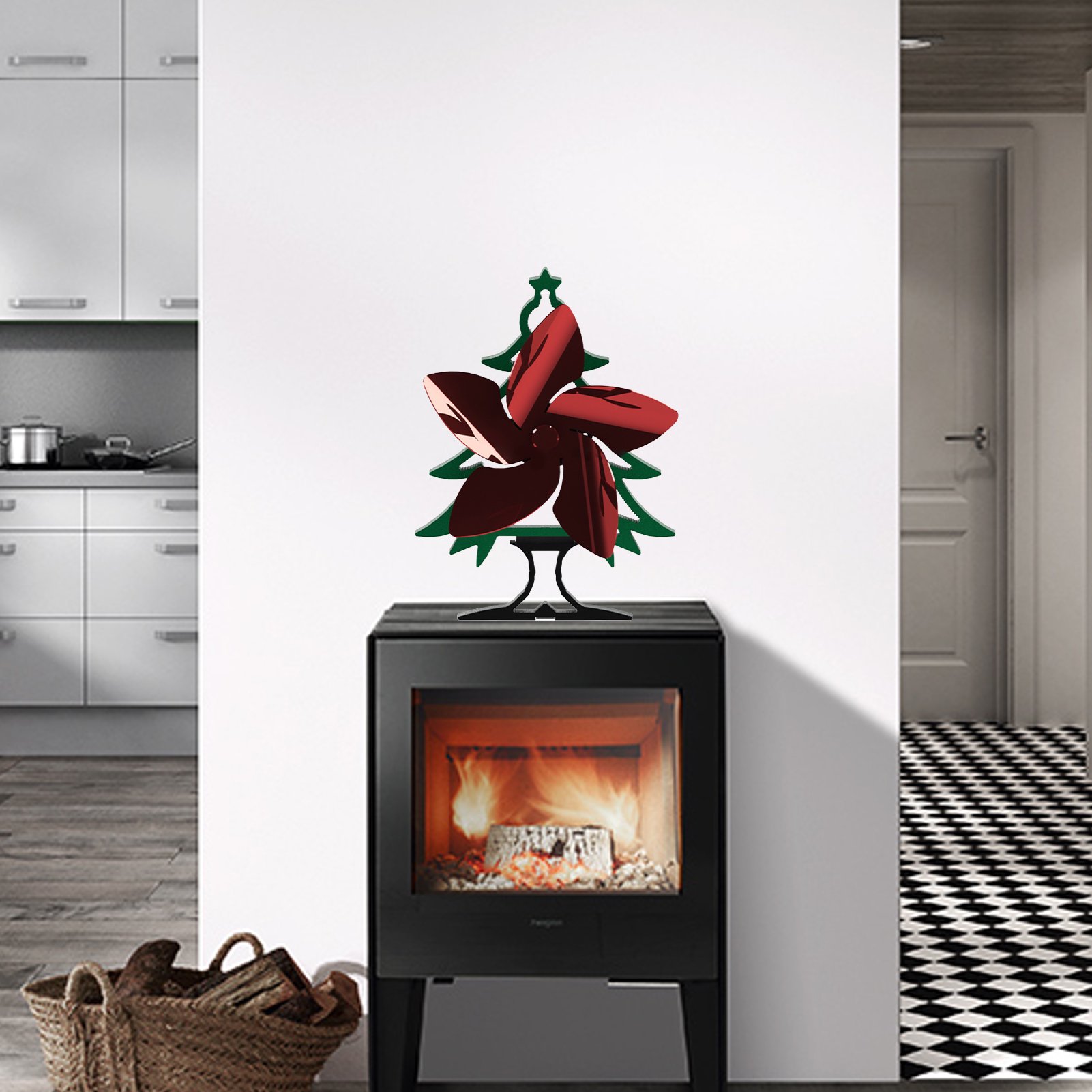 BetterZ Fireplace Fan Creative Shape Heat Resistant Metal Wood Burning  Stove Blower Fan Accessories for Home - Walmart.com
