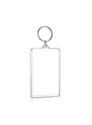 Bulk Rectangle Photo Keychain Blanks with Glass Covers 50x25mm Antique  Silver