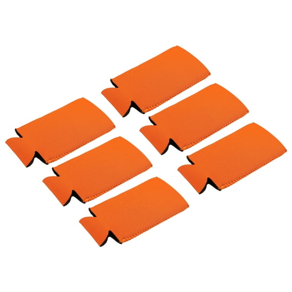 Uxcell Insulated 12oz Slim Cans Bottles Neoprene Covers Can Cooler Sleeves Orange 6 Pack