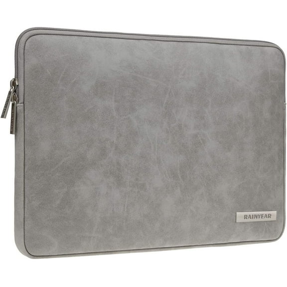 Rainyear 11.6'' Laptop Sleeve, Protective PU Leather Case, Gray