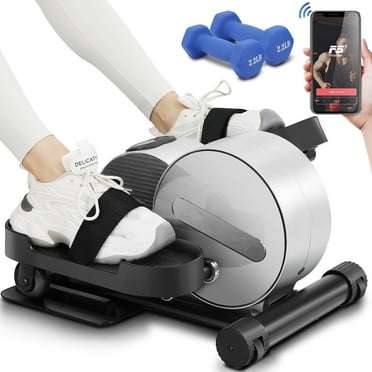 Under Desk Elliptical for Seniors, Quiet Electric Seated Exercise Foot Pedal Exerciser with APP, Mini Elliptical Machines for Home Use, Leg Exerciser with LCD Display, Remote Control