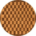 thumbnail image 1 of Ahgly Company Indoor Round Checkered Orange Modern Area Rugs, 8' Round, 1 of 4