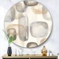 thumbnail image 3 of Designart 'Neutral Oval Grey Stones I' Glam Metal Circle Wall Art, 3 of 3